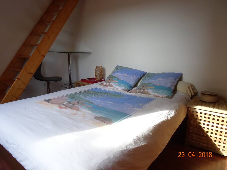 chambre 2 personnes lit Queen size + mezanine au dessus