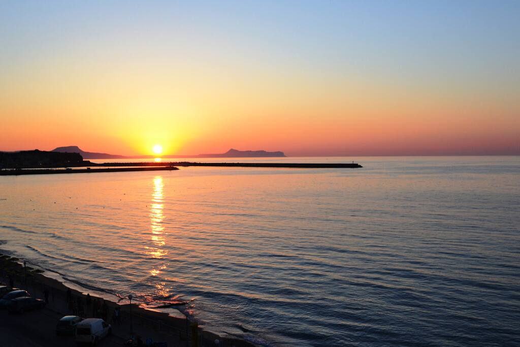 Enjoy the sunset from the balcony.