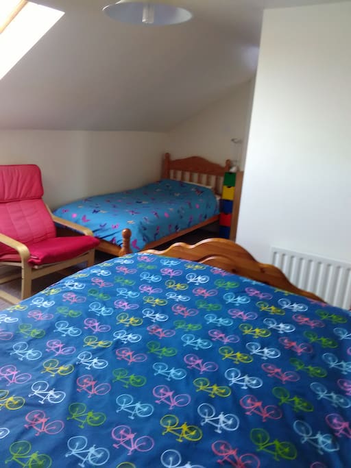 Double and single beds