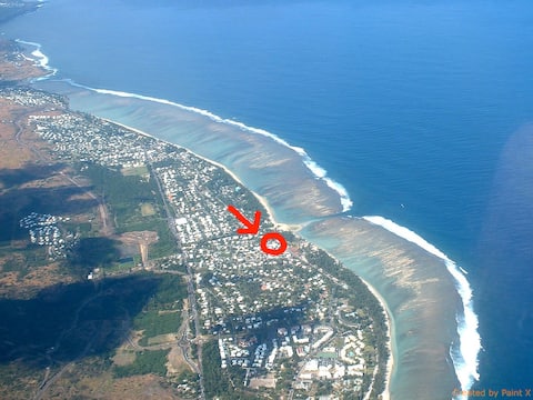 Well-equipped Studio in front of the Lagoon