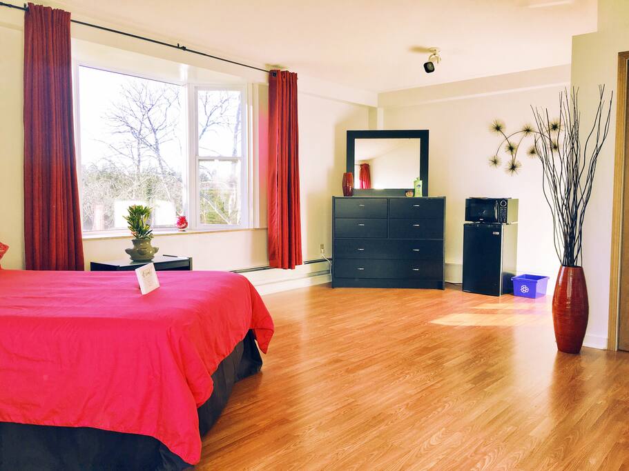 Lots of room to store your belongings, drawers upon drawers and an empty closet with hangers