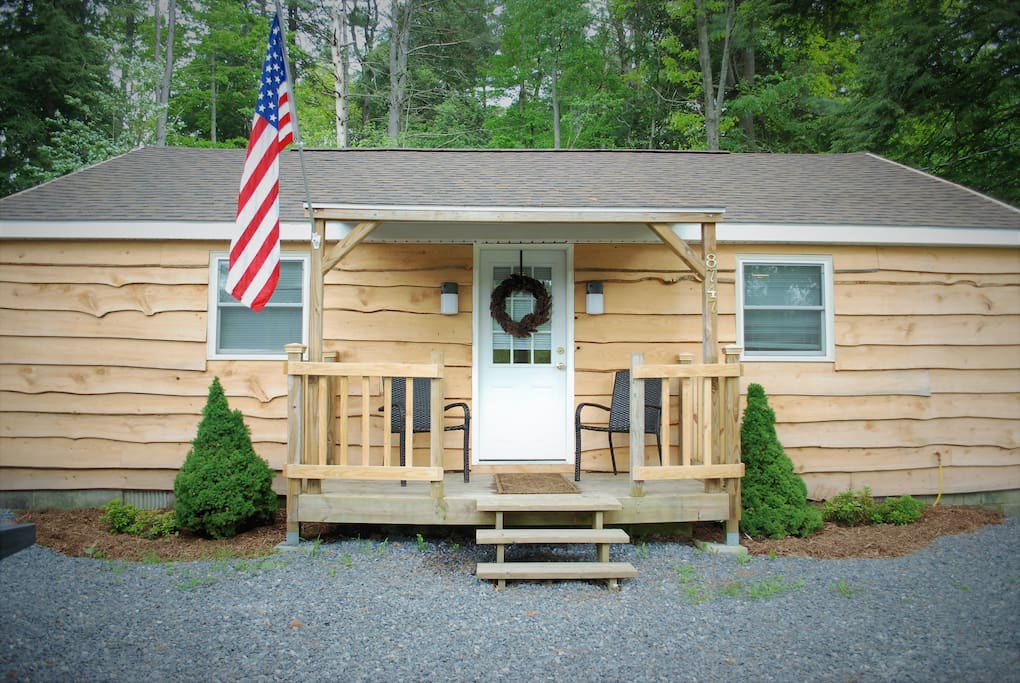 seating for two on the cozy front porch