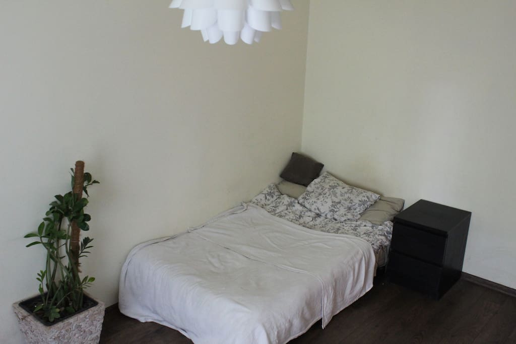 Big size bed suitable for two people.