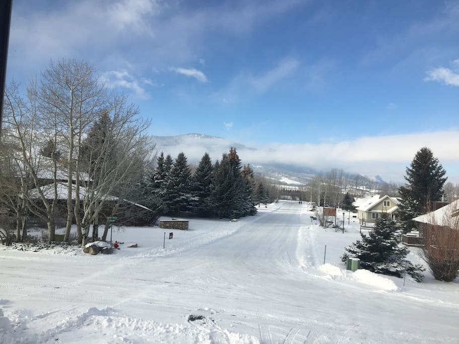 Exterior front. Views from master towards ski hill