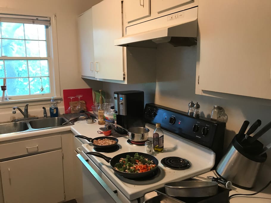 The Kitchen - Guests will have access to the appliances and basic kitchen utensils but all the other personal items will be removed