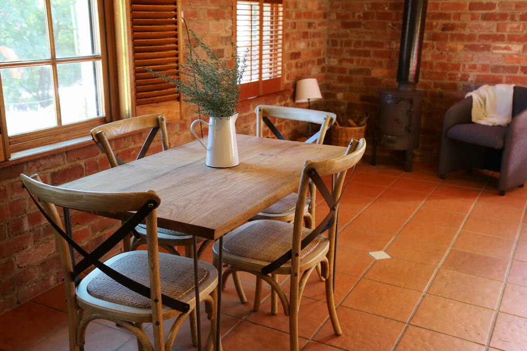 Breakfast table with a view of the gardens