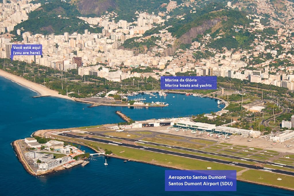 Super bem localizado, perto do Aeroporto Santos Dumont - SDU e da Marina da Glória.