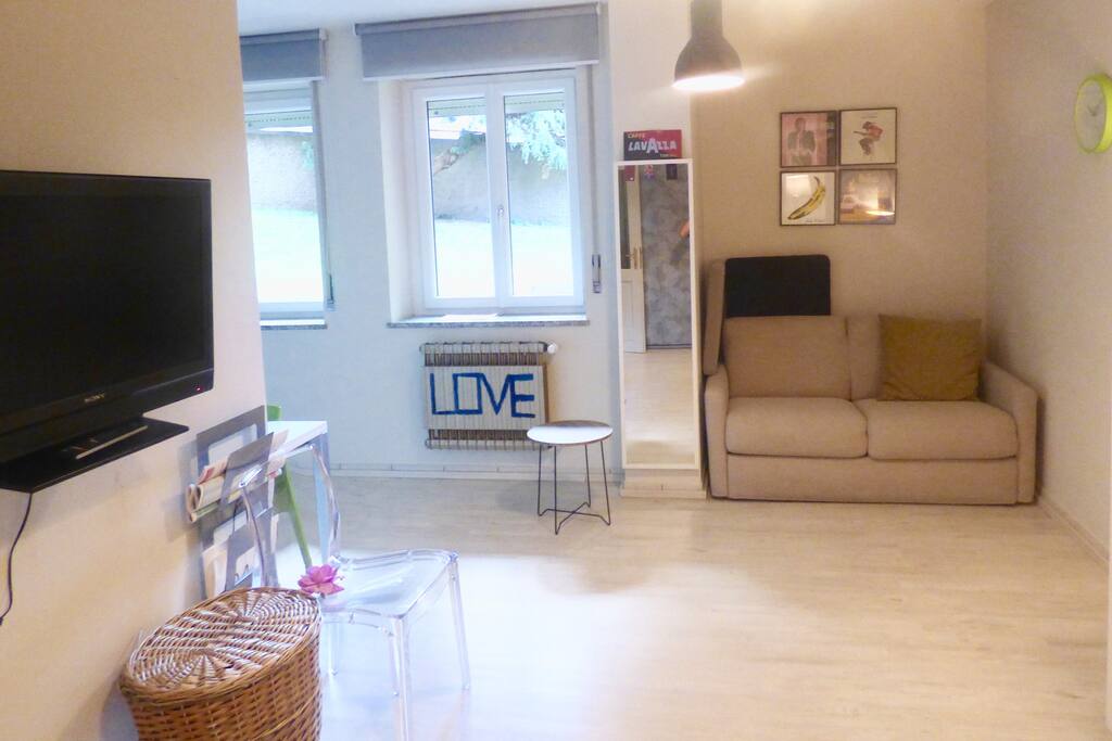 living room and sofa bed