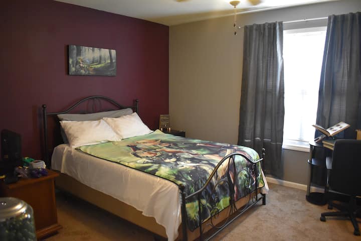 Legend of Zelda room with Queen bed Off HWY I-70
