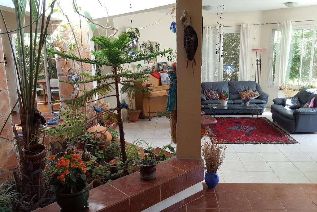 indoor patio and living room