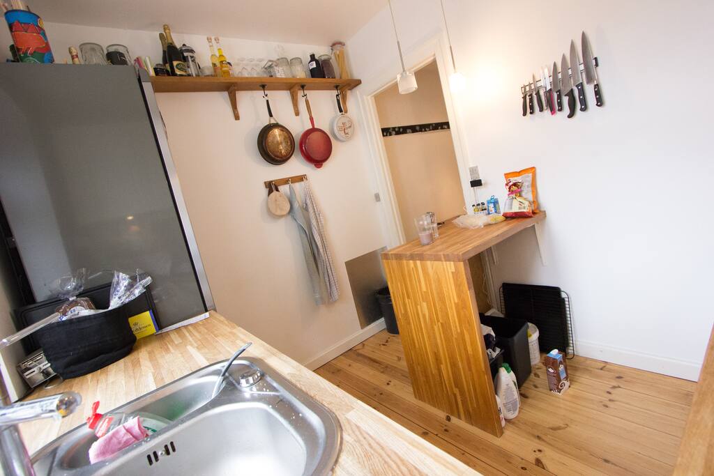 be mindful not to leave wet metal objects on the kitchen tables :)