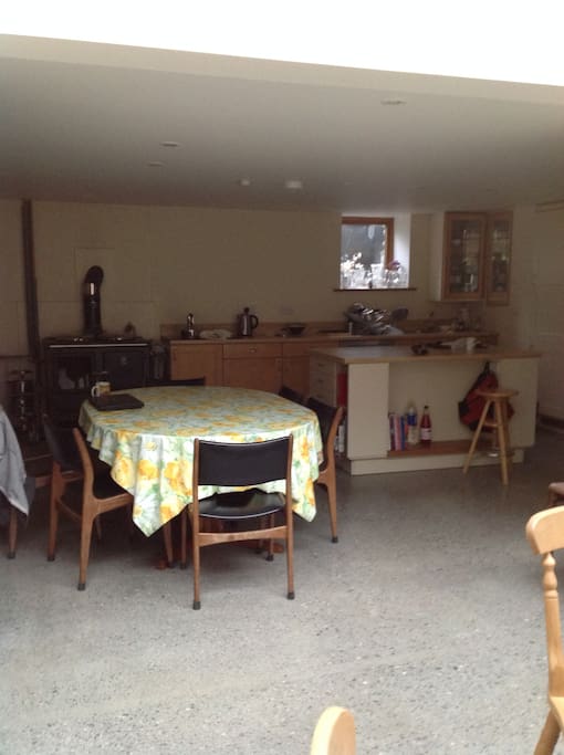 Open plan kitchen diner