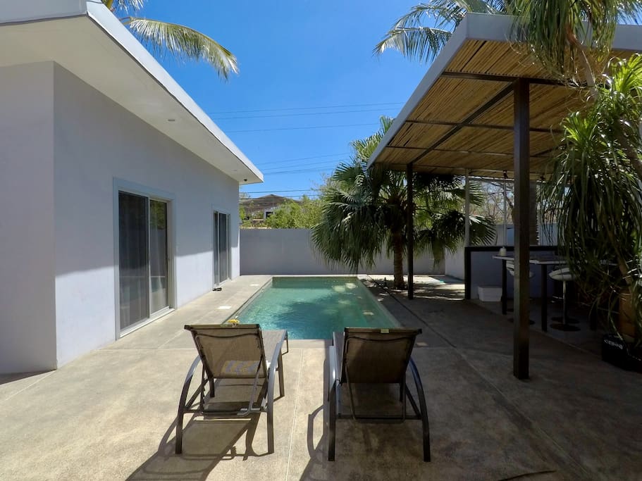Pool between Bungalows and Kitchen area