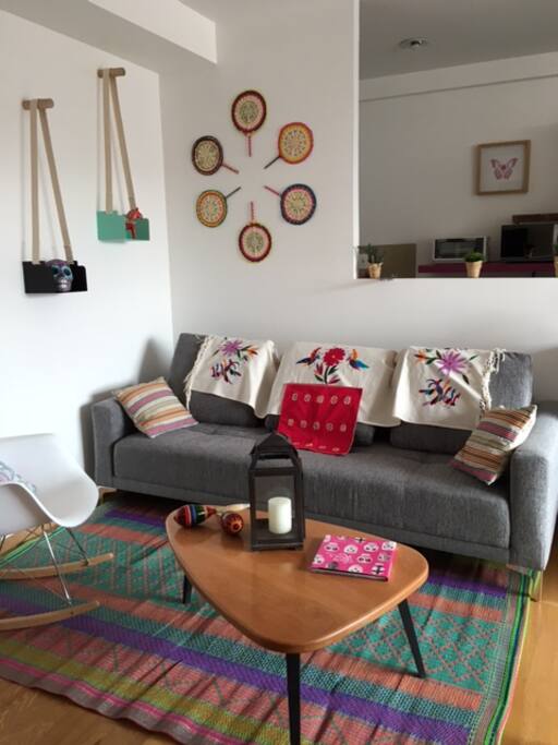 Living room; the sofa turns into a bed