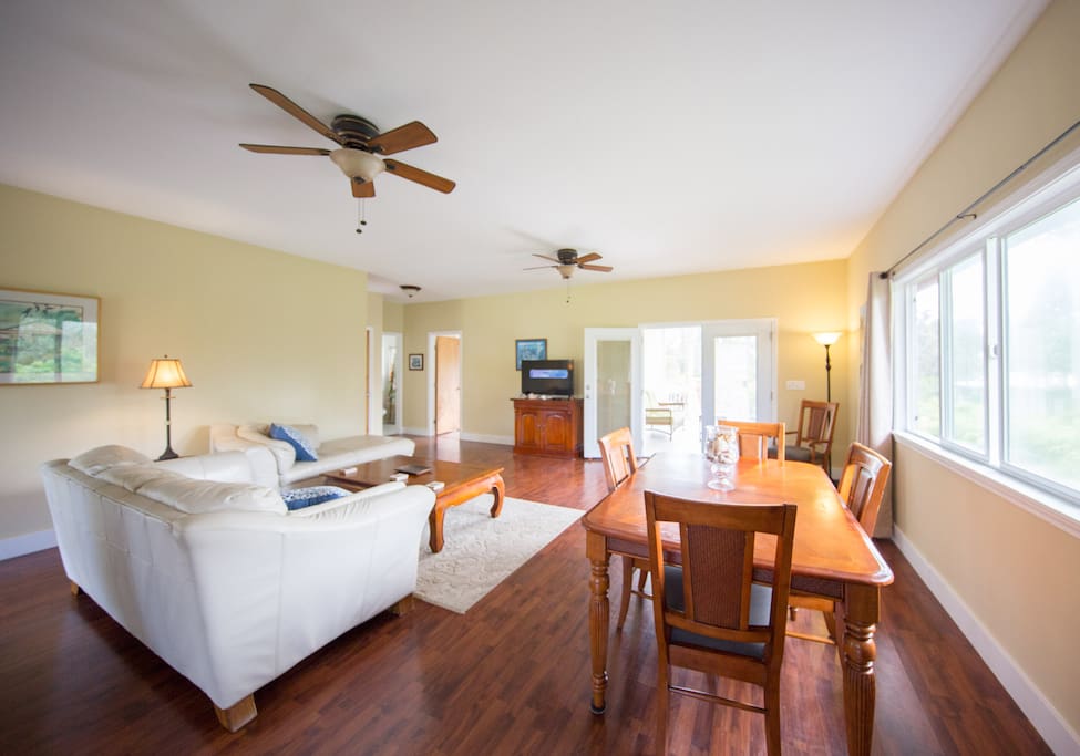 Living room and dining room from the kitchen