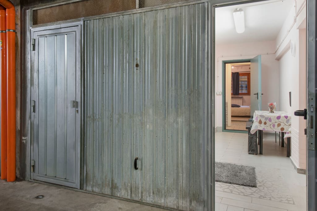 The garage.