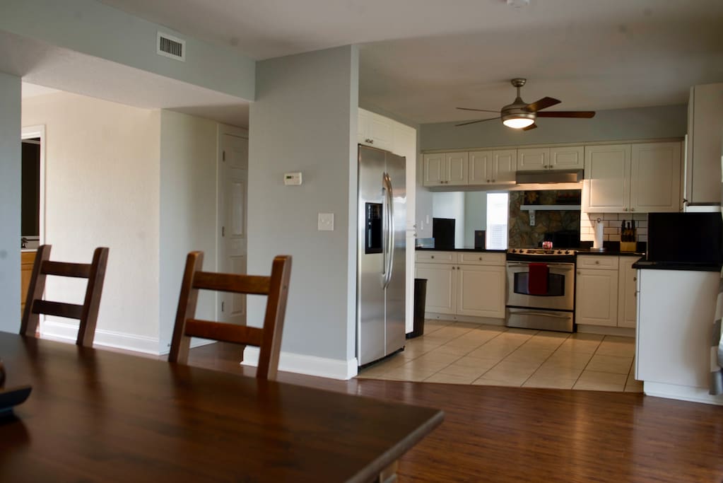 Dining room and kitchen