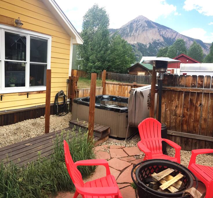 Firepit in backyard
