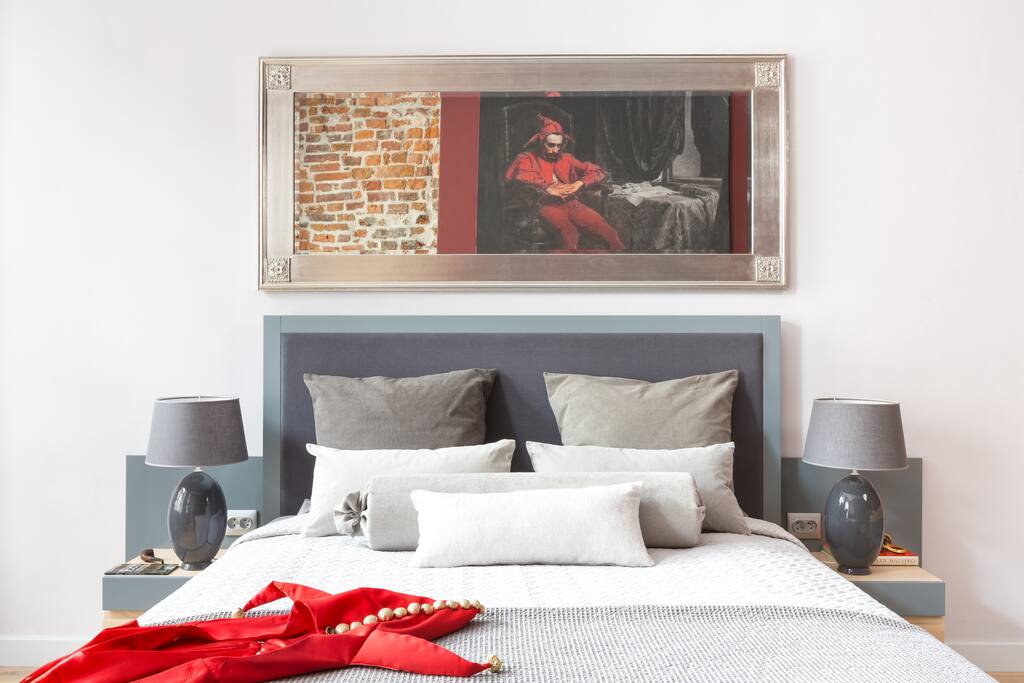 The comfortable queen-size bed