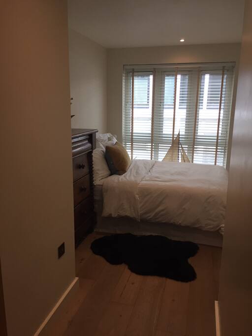 Comfortable bedroom with memory foam mattress