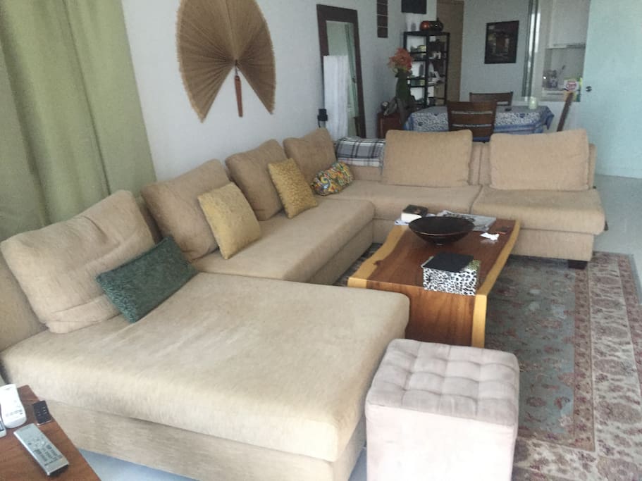 Living room with big couch
