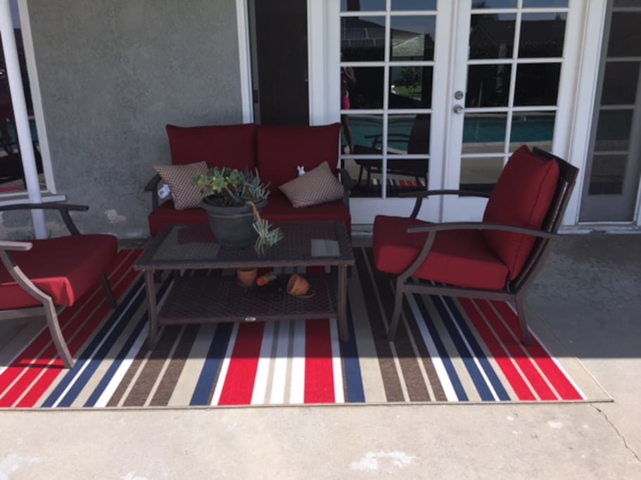 Outdoor Living Room for relaxing and having a glass of wine or having dinner outdoors.