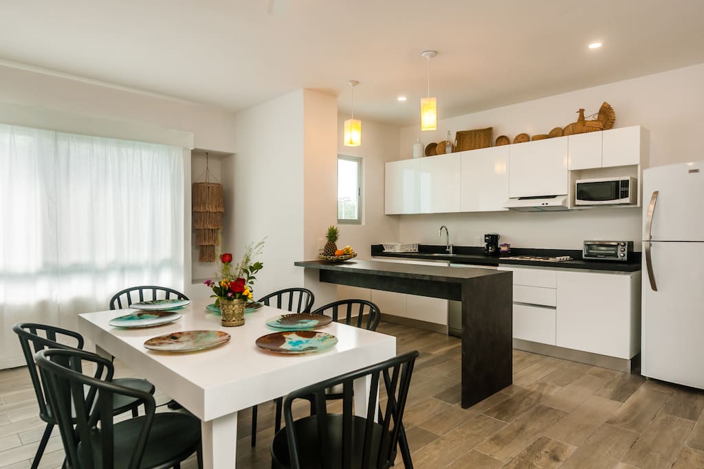 Dinning area and a fully equipped kitchen