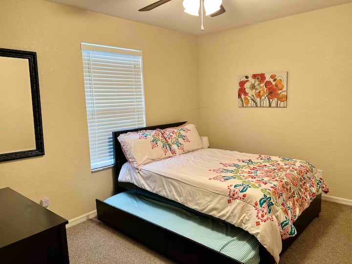 SECOND FLOOR BEDROOM 3: Includes Full-sized Trundle with a Twin Bed (can be pull out the twin bed), a flat screen digital cable television, closet and dresser.
