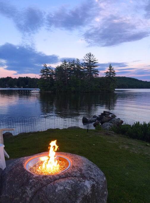 Lake side propane fire pit