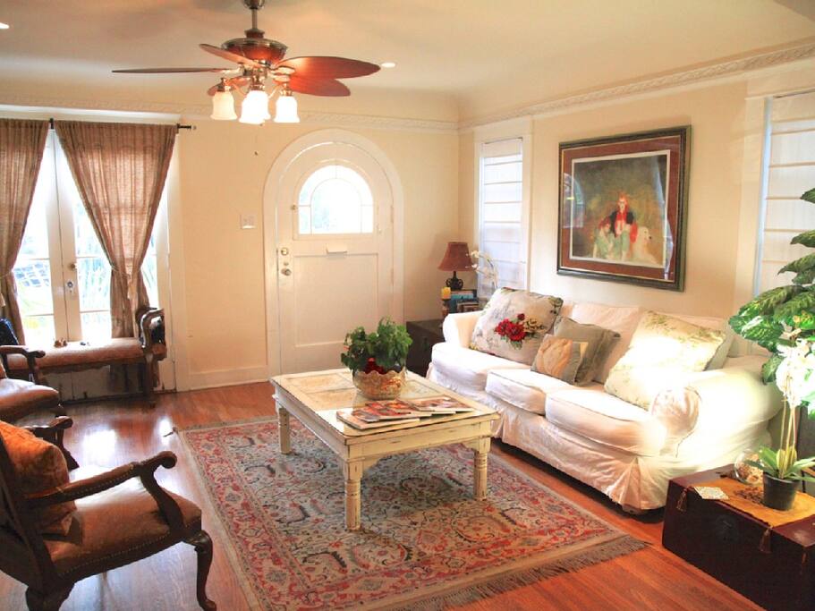 Living area with TV on fireplace ( not shown)