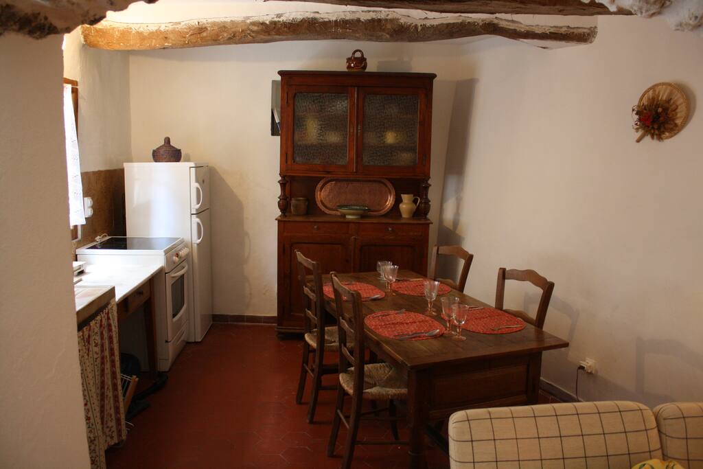 kitchen and dining area