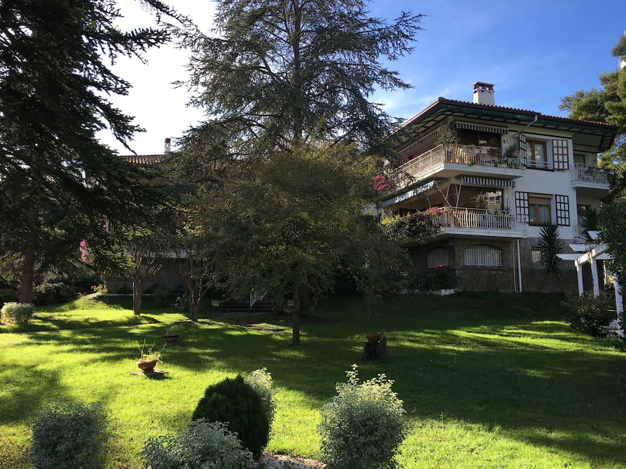 View of the building from the front garden