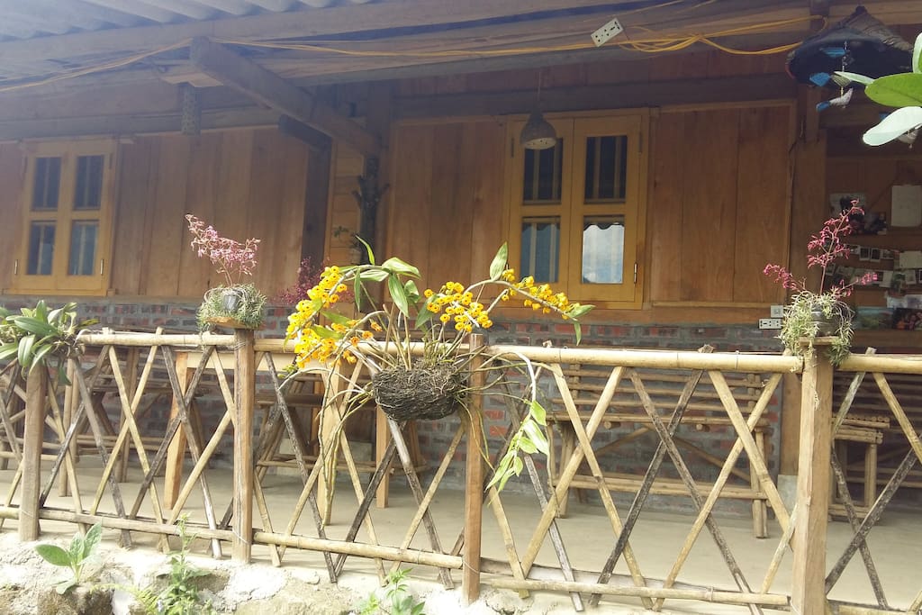 Set outside besides the stream and rice terrace