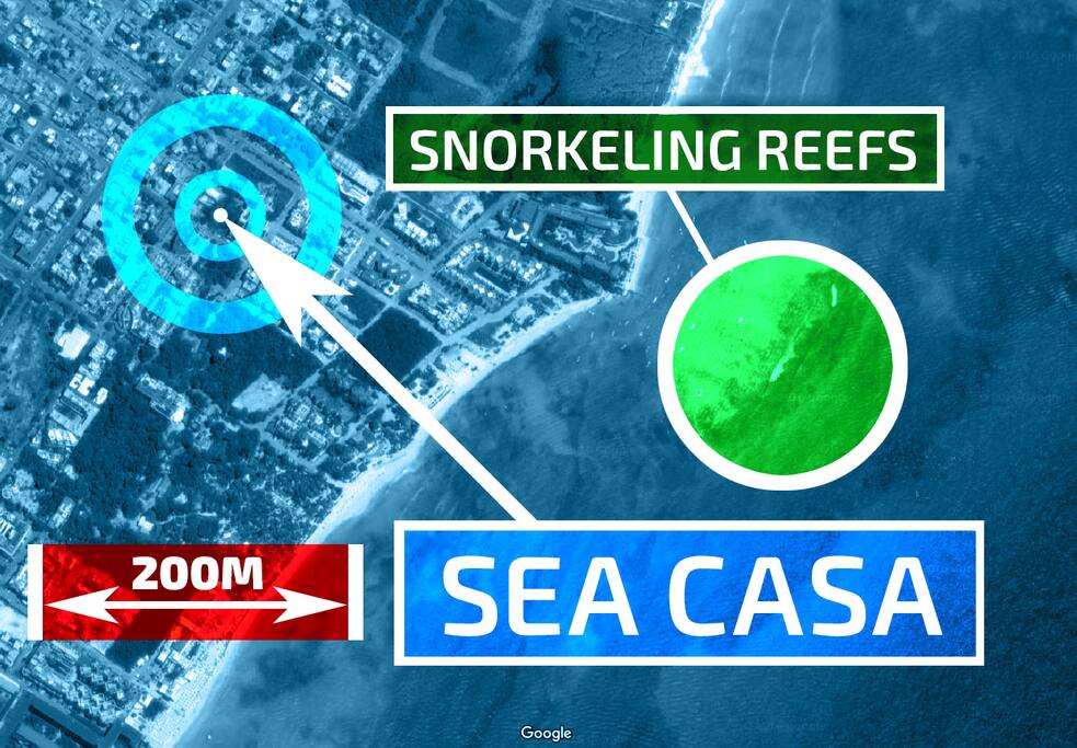 Overview of the area - beautiful reef for snorkeling is right here