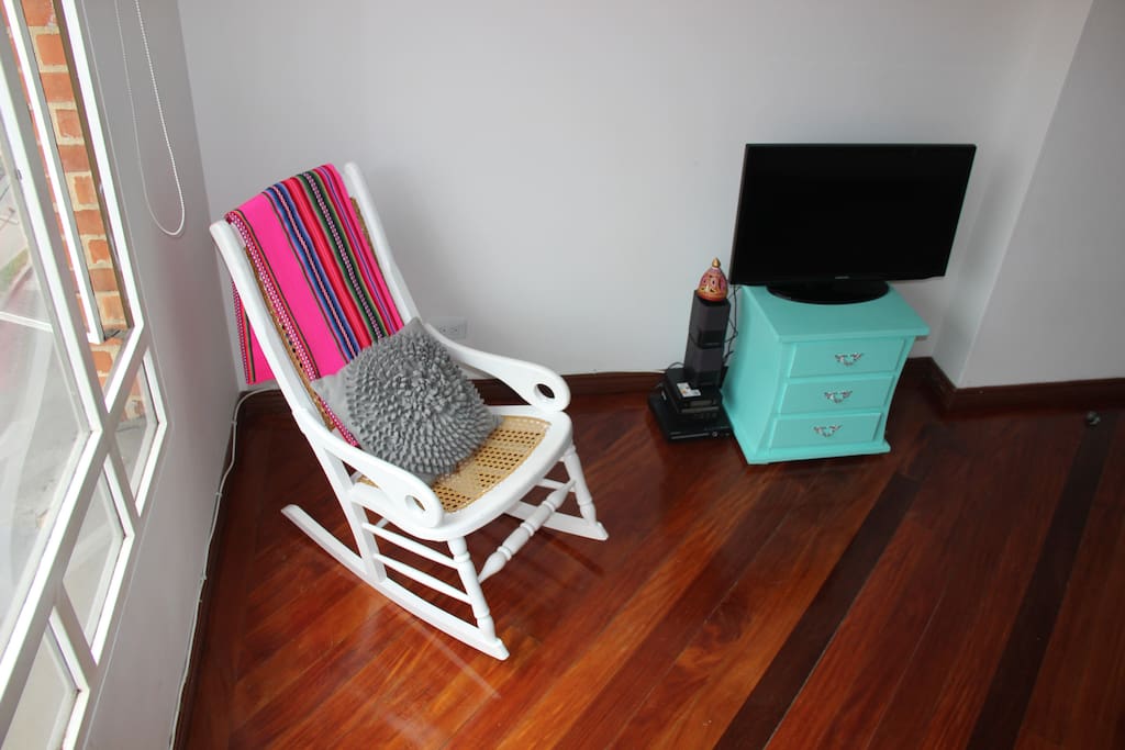 Cozy corner to relax with a rocking chair
