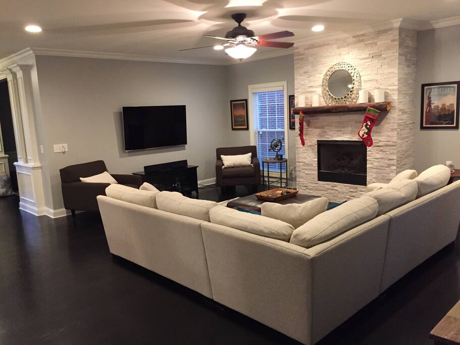 New 65 in 4K tv with sound system.
