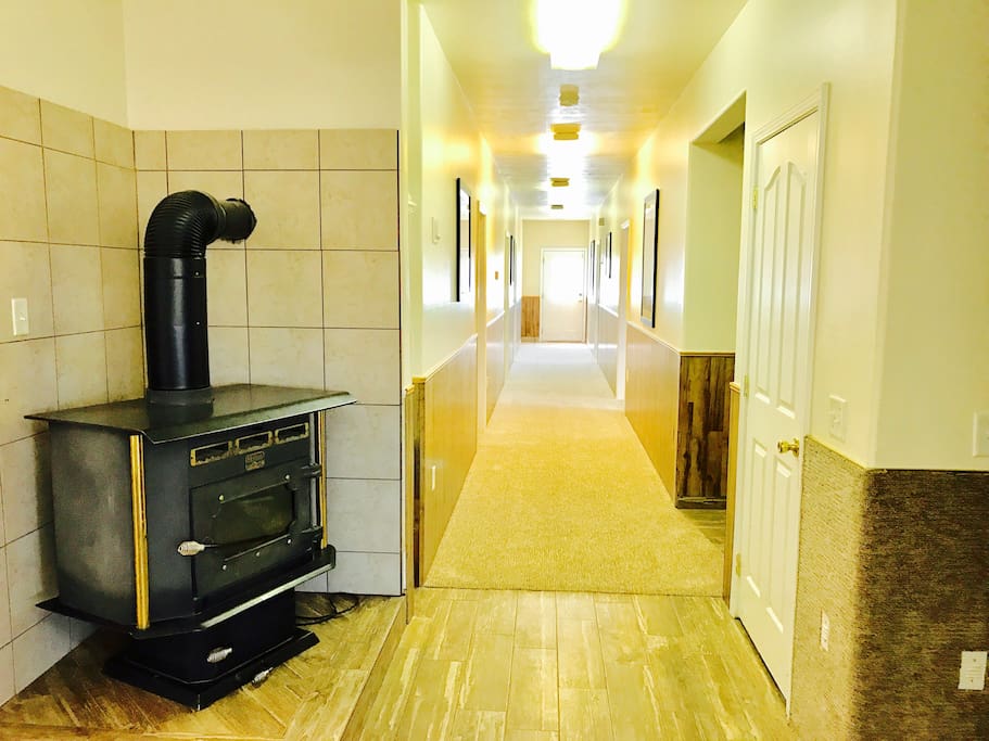 Hallway to private suites
