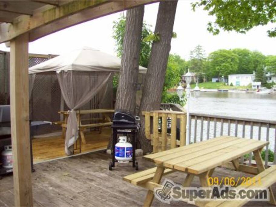 private picnic area overlooking the Nottawasaga river