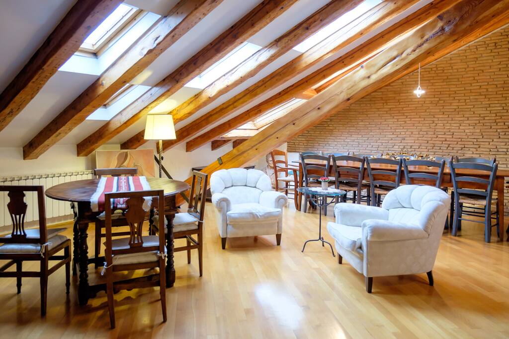 Dining hall with card table