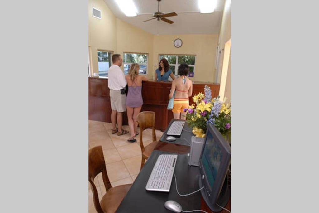 Front Check in desk where you will check in when you arrive