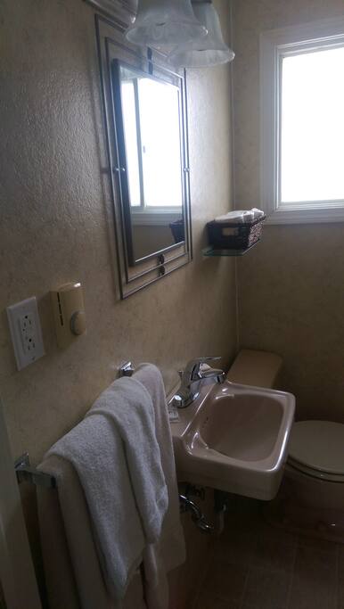 private bath with essentials