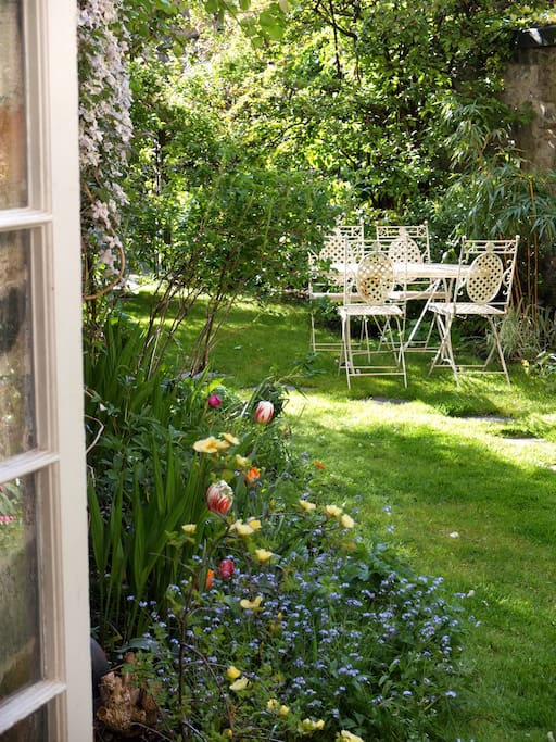Walled garden at back of house. Quiet and sunny (when there is sun…)