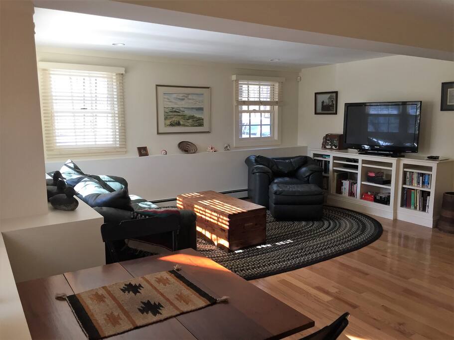 Living Room with big screen TV cable and wifi