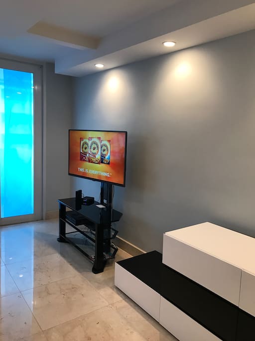 Living room with smart tv