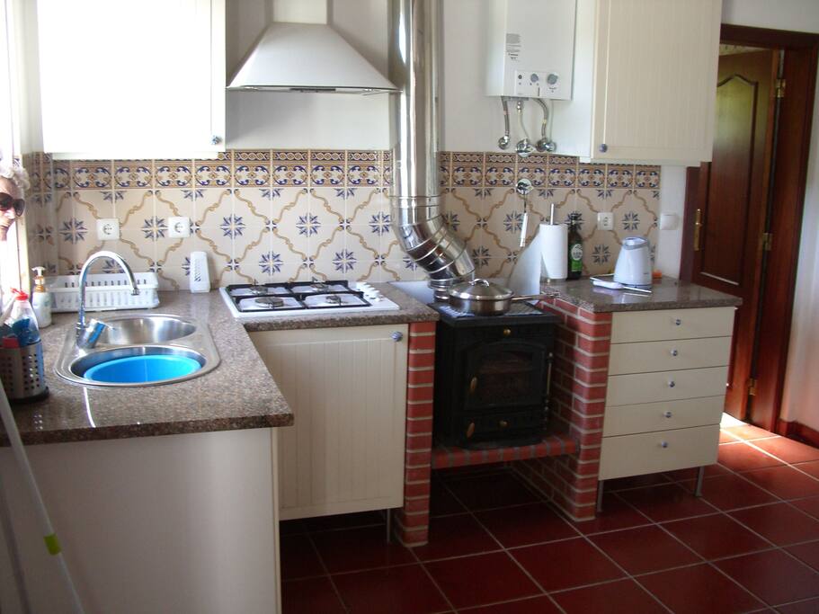Kitchen and wood burning stove