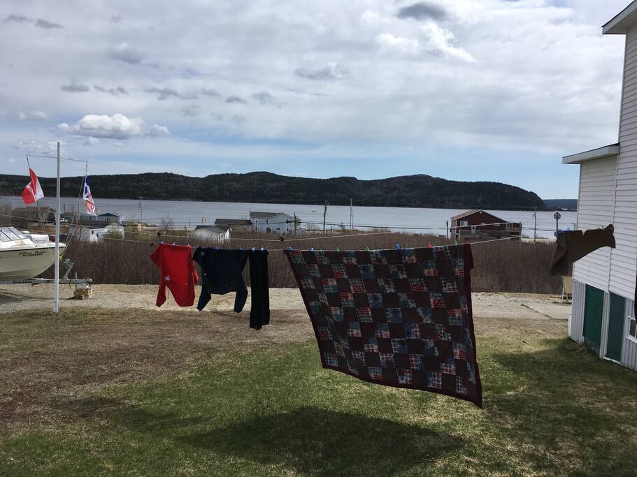 Beautiful day on a line of clothes! Overlooking the bay