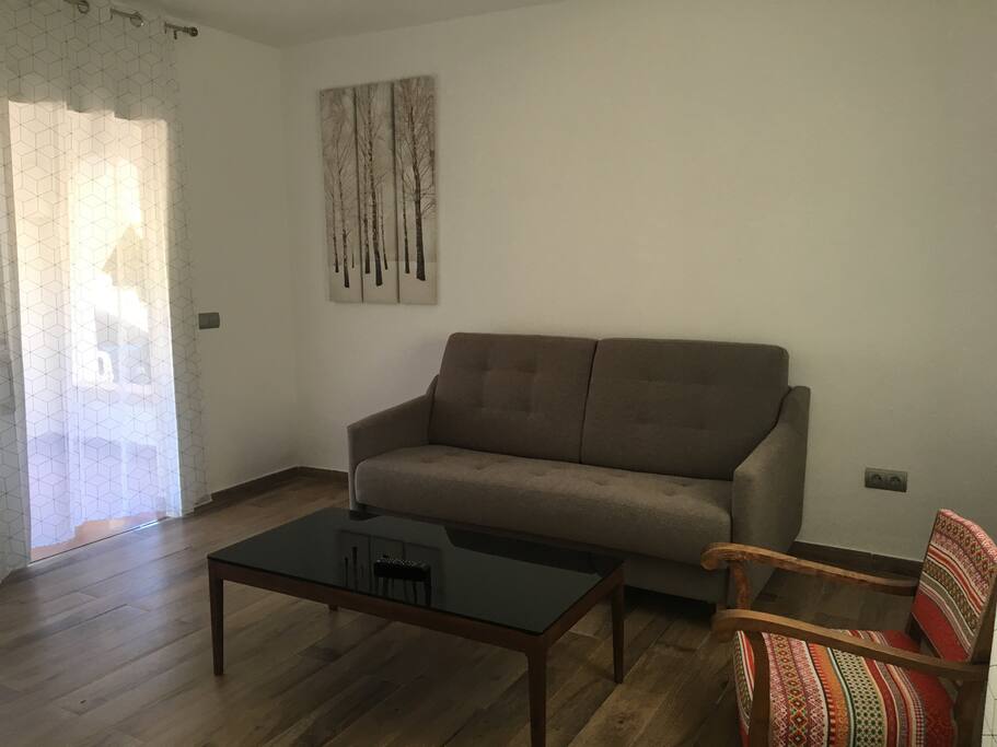 Salón con sofá cama para dos