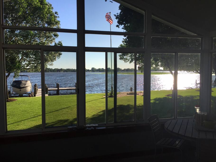 Sunroom overlooking the lake