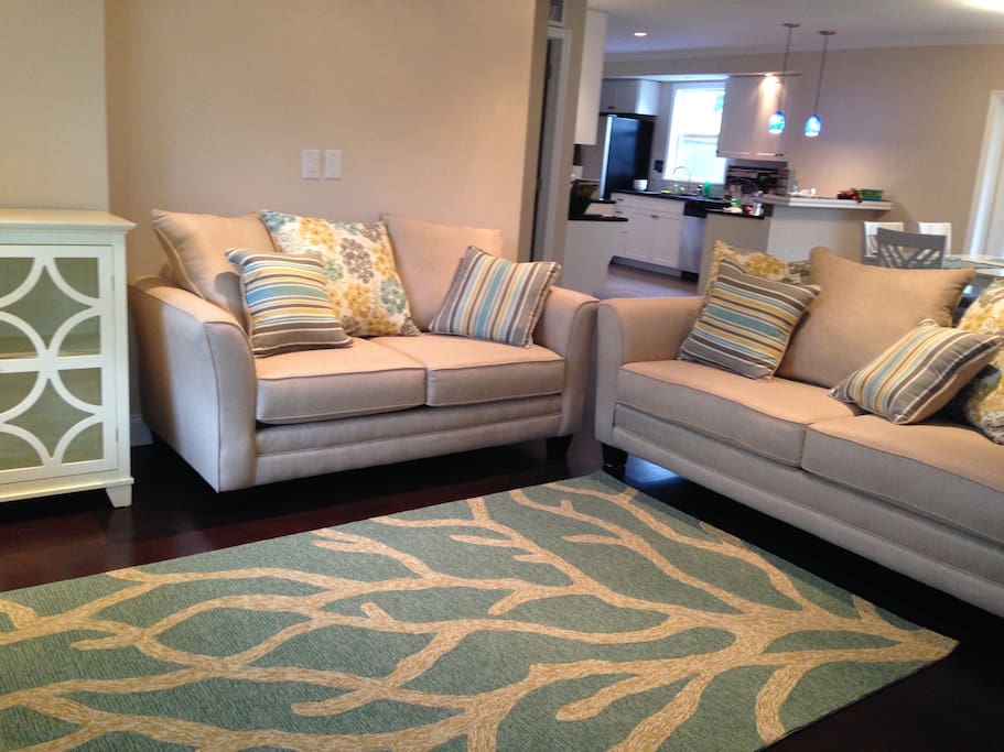 Living room with queen sleeper sofa