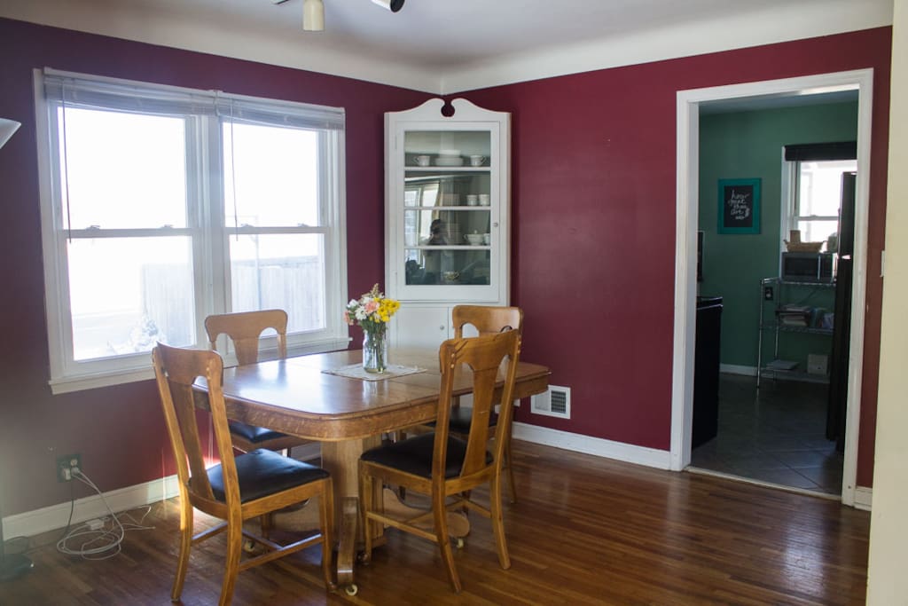 Open dining room adjacent to living room.